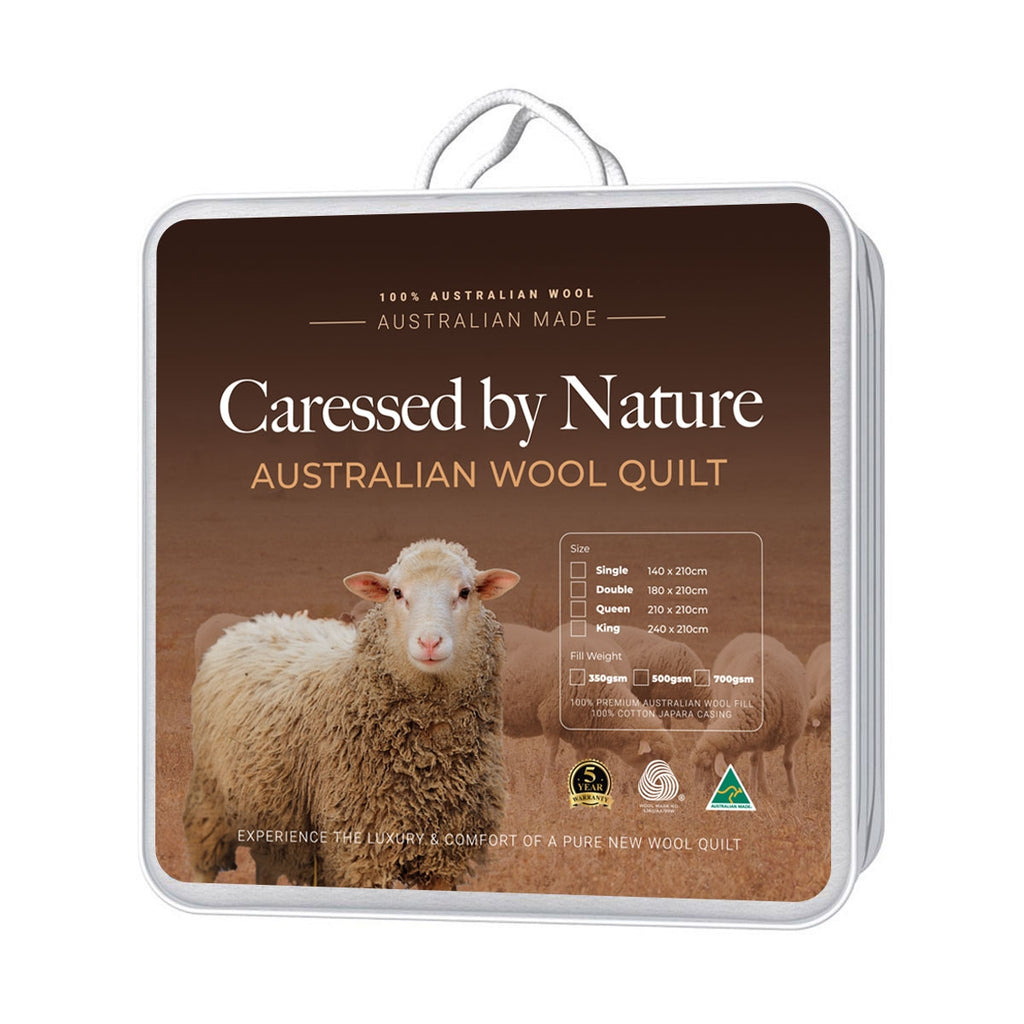 Classic Wool Quilt 350gsm - Caressed by Nature Australian Wool Quilts and Under blankets 